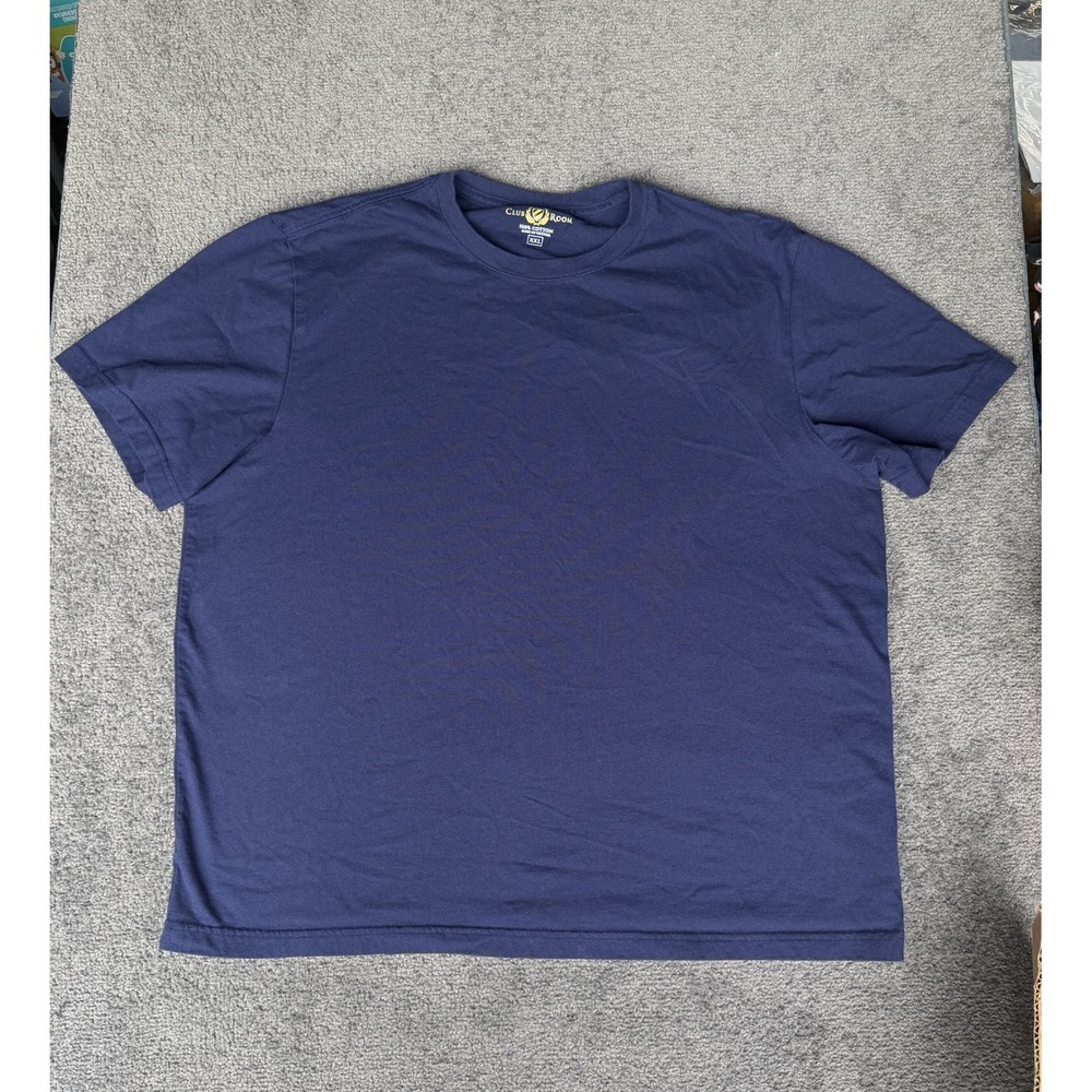 Club Room Mens XXL Navy Blue 100% Cotton Short Sleeve Crew Neck T-Shirt